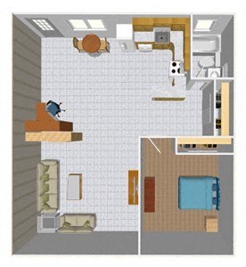 THE CRESCENT Floor Plan at Raritan Crossing Apartment Homes, New Brunswick, 08901